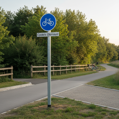 Premium Cyclists Dismount Supplementary Plate for Road Signs