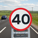 Dark Slate Gray 40mph Quick-Fit Sign Face Diagram 670 - Heavy Duty Traffic Safety