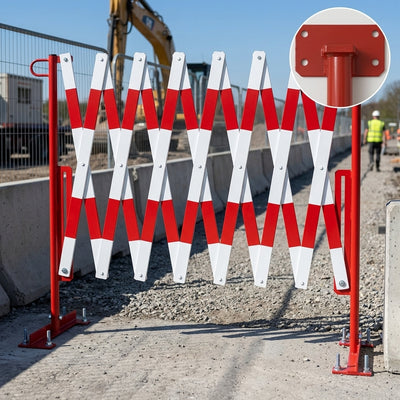 3.6m Extendable Trellis Barrier – Steel Red/White or Yellow/Black