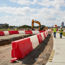 Light Gray 2 Metre Heavy Duty Water-Filled Barrier for Road Safety
