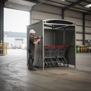 Dim Gray Heavy Duty Trolley Shelter with Galvanised Clad 1m - 5m Extension Bays