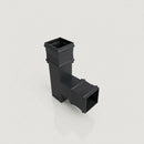 72x72mm Traditional Square Aluminium Downpipe Branches — RAL 7021 / 92.5 Degrees