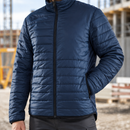 Dark Navy Blue Padded Thermal Work Coat (view 2)