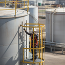 Light Slate Gray Premium Heavy Duty Ladder Hoops with 700mm Internal Diameter - Galvanised and Powder Coated Yellow Finish for Enhanced Durability