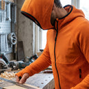 Full-Zip Thermal Midlayer Hoodie with Softshell Panels - Orange