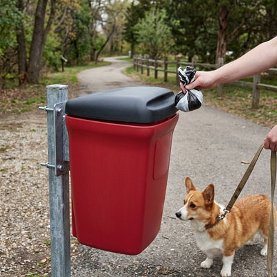 35 Litre Post-Mounted Dog Waste Bin – Rotational Moulded Plastic