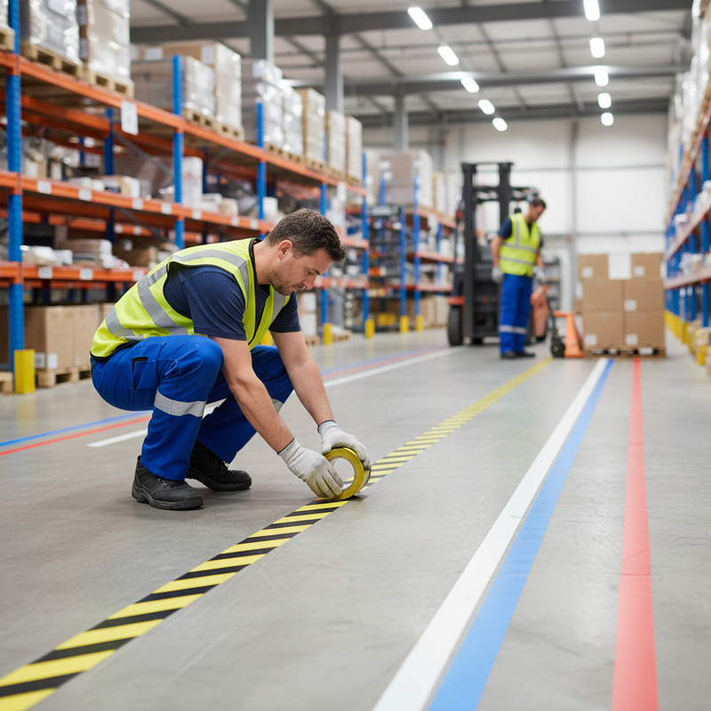 Gray Heavy Duty Self-Adhesive Floor Marking Tape - 50mm & 75mm Widths