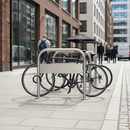 Gray Premium Cycle Stand with Integrated Signage for Secure Bike Parking