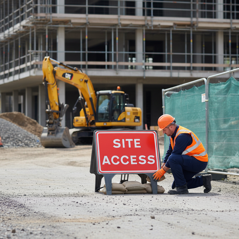 Dark Slate Gray High-Performance Site Access Sign 1050x750mm for Safety and Stability