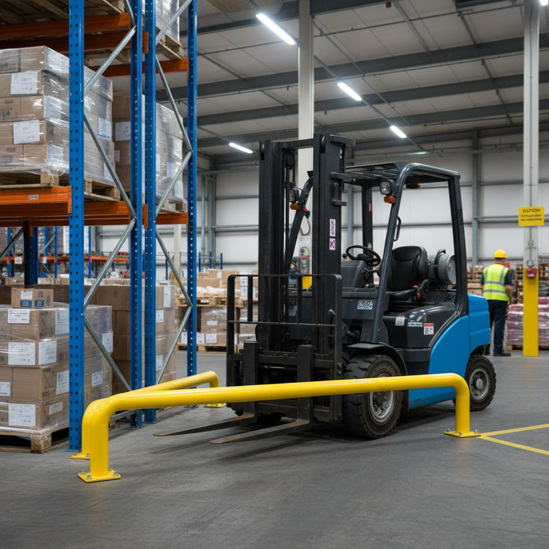 Dim Gray Heavy Duty Impact Protection Railing System - Flexible Under-Run Bar