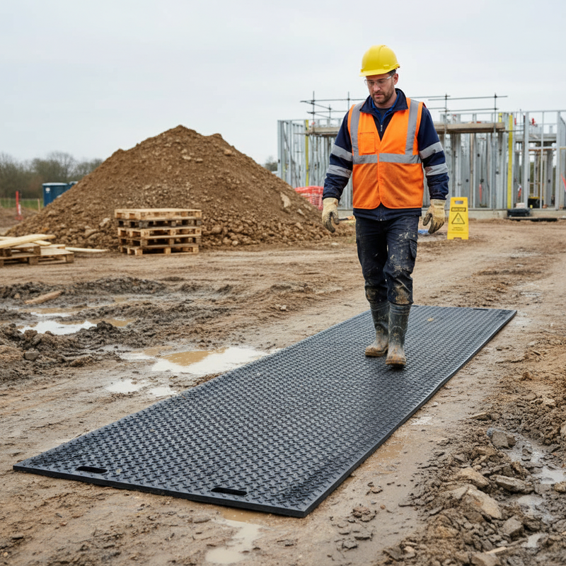 Rosy Brown Professional Single Sided Access Mat - 1000mm x 3000mm x 20mm