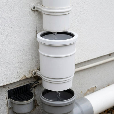 Single Downpipe Connector 68mm Arctic White