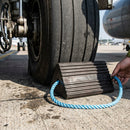 Aircraft Tyre Stop Block with Blue Rope Handle 170 x 155 x 250