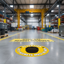 Light Slate Gray Premium Attention Safety Helmets Must Be Worn Floor Sign