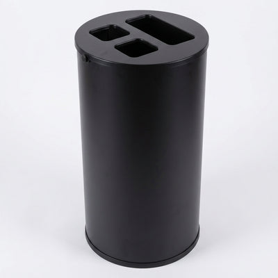 60 litre waste separation recycling bin, black, 3 apertures