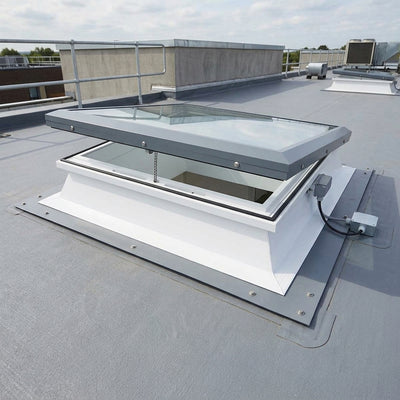 Electric Opening Flat Glass Rooflight - 150mm Upstand