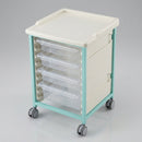 Steel Low Level Single Column Tray Trolley – 807mm, 4 Drawer (view 2)
