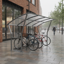 Dim Gray Premium Bike Shelter with Clear Roof - Flexible Extension Bays