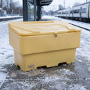 6 cu ft lockable grit bin, 190 kg capacity, black polyethylene