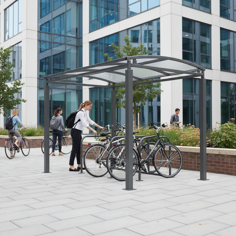 Dark Slate Gray Heavy Duty Cycle Shelter or Walkway Cover with Clear Roof 1m - 5m