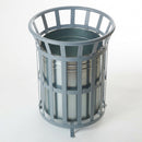 69-litre Circular Steel Open Top Litter Bin, Dark/Light Grey (view 2)