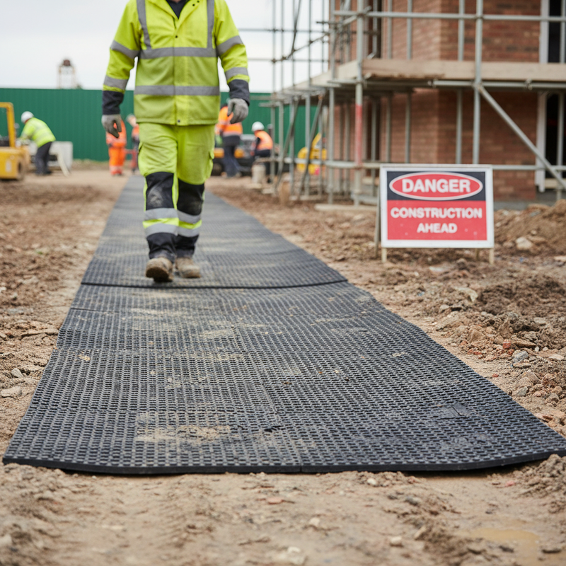 Rosy Brown Heavy Duty Non Slip Pedestrian Mat - 1200mm x 800mm x 22mm
