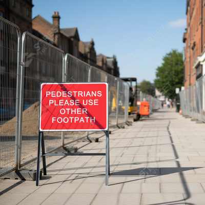 Pedestrians Please Use Other Footpath Metal Sign - 600 x 450mm
