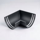 Half Round Aluminium Gutter Angle 135° - 125mm — RAL 7021