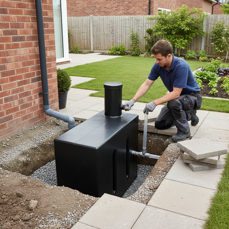 Rosy Brown Premium Upright Slimline 1000 Litre Underground Water Tank