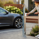 Dark Slate Gray Heavy Duty Square Retractable Galvanised Steel Padlockable Post - 500mm