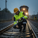 Dark Slate Gray Premium Two-Tone Ripstop Breathable and Waterproof Rail Jacket - Yellow/Navy