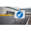 Dim Gray Premium Keep Left Metal Sign Face - 750mm for Road Safety