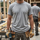 Loose Fit Cotton Crew Neck Work T-Shirt - Grey Melange