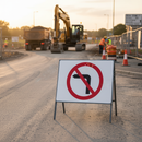 Rosy Brown High-Performance No Left Turn Metal Sign - 750mm