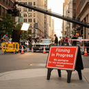 Rosy Brown Filming in Progress Sign - High-Performance Design 1050x750mm