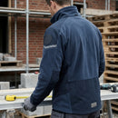 Windproof Fleece Work Jacket with Reinforced Panels - Navy/Dark Navy