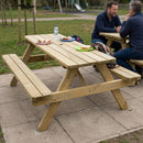 Six seater wooden picnic bench, 30mm pressure-treated timber