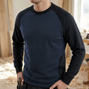 Two-Tone Crew Neck Work Sweatshirt - Navy/Black