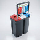 Triple compartment recycling bin 110L with liquid reservoir (view 2)