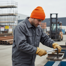 Gray Premium Winter Beanie Hat - Vibrant Orange, Soft Touch Acrylic