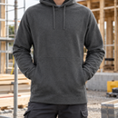 Lightweight Micro Fleece Hoodie with Raglan Sleeves - Steel Grey