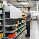 Gray Premium Plain Back Panel for Gondola Shelving - White Finish