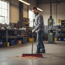 Dark Slate Gray 24" Heavy Duty Soft Bristle Broom with Long Handle for Efficient Cleaning