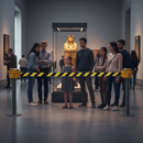 Dark Slate Gray Premium Retractable Indoor Barrier with High Visibility Tape - Yellow