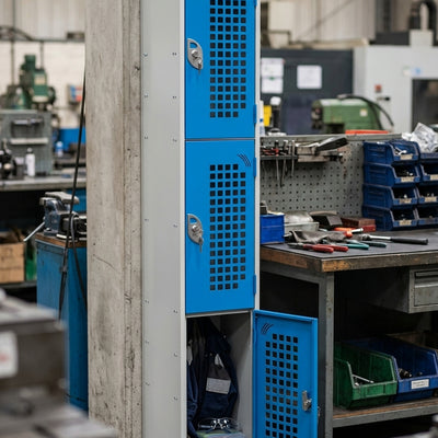 3-Door Perforated Locker with Cam Lock – Ventilated Steel Storage