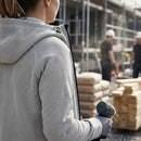 White/Black Women's Thermal Construction Hoodie