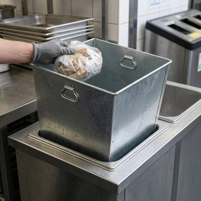77 Litre Galvanised Steel Tapered Bin Liner with Internal Handles