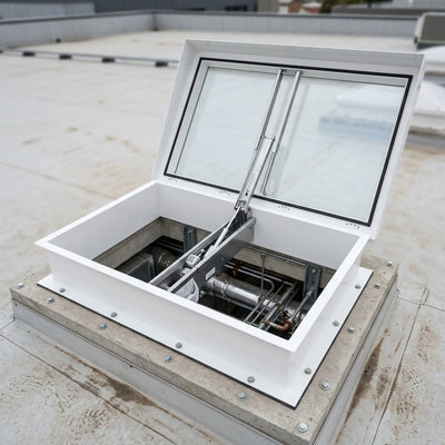 Aluminium Solid Lid Access Hatch 300mm Upstand for Smoke Ventilation