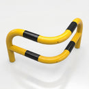 580 x 580 x 430mm angled corner safety barrier steel yellow (view 2)