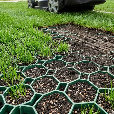 Recycled Plastic Grass Grid 490 × 490 × 50mm Heavy-Duty Stabiliser